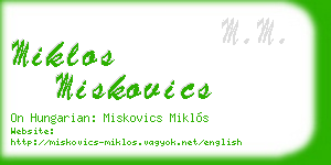 miklos miskovics business card